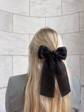 Load image into Gallery viewer, Handmade Organza Hair Bow Barrette | Black