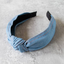 Load image into Gallery viewer, Knotted Denim Headband: Light Denim