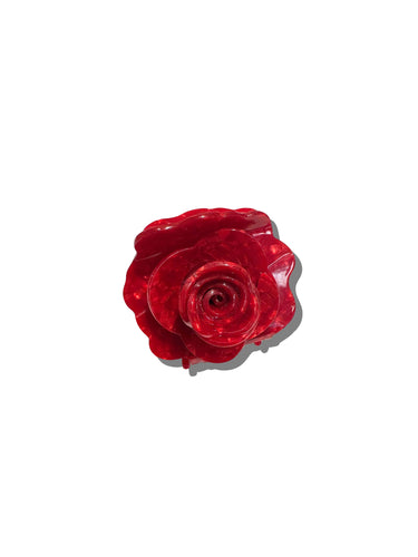 Rose Flower Claw Hair Clip: Red