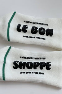 Hugger Socks: White/Black