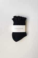 Load image into Gallery viewer, Ruffled Hugger Crew Socks: VINTAGE PINK / BLACK