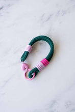 Load image into Gallery viewer, Rope Bag Charm with Heart: Green