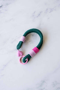 Rope Bag Charm with Heart: Green