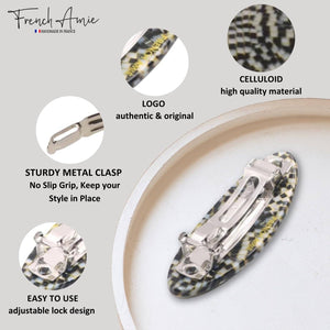 French Oval Hair Barrette: Set of 3