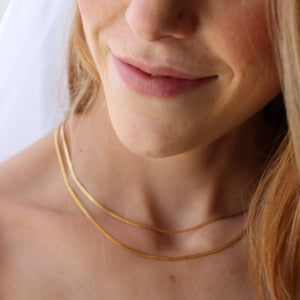 Classic Herringbone Chain: 16" / 14k Gold Fill