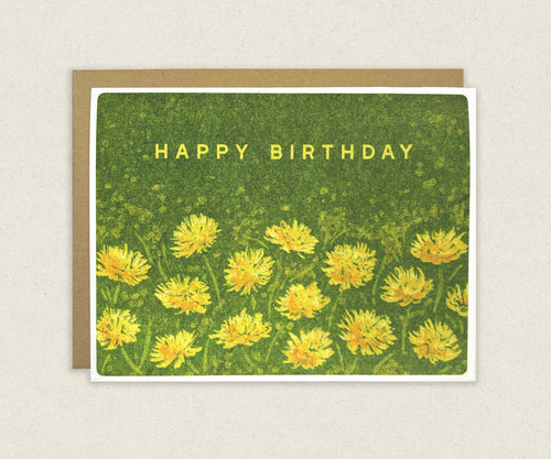 Happy Birthday Dandelions Greeting Card