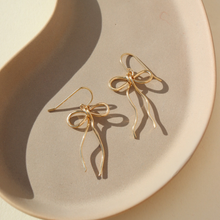 Load image into Gallery viewer, Coquette Bow Earrings: 14k Gold Fill