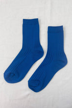 Load image into Gallery viewer, Her Socks - Mercerized Combed Cotton Rib: Cobalt
