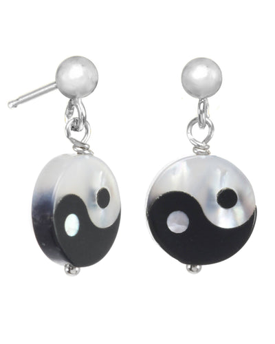 Yin Yang Earrings - Sterling Silver