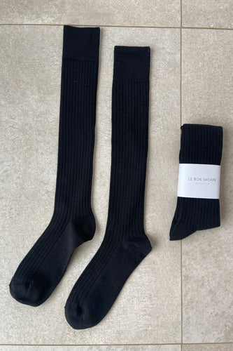 Schoolgirl Socks - Merino Wool Blend Black