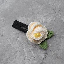 Load image into Gallery viewer, Crochet Camellia Hair Clip: Ivory