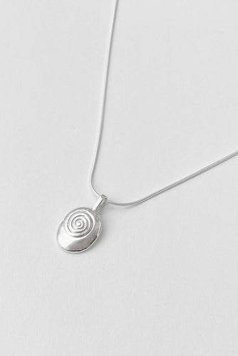 Sand Nautilus Necklace: Sterling Silver / Slim Snake Chain