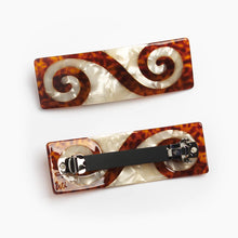 Load image into Gallery viewer, Twin Spiral French Barrette - Tortoise