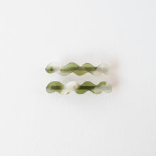 Load image into Gallery viewer, Eco Cloud Wave Slide Hair Pin Set: Olive Pearl