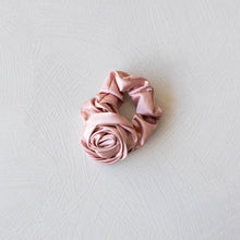 Load image into Gallery viewer, Satin Rose Hair Scrunchies: Pink