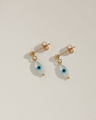 Evil Eye Earrings: Gold
