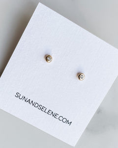 Gaia Diamond Stud Earrings - Recycled 14K Gold