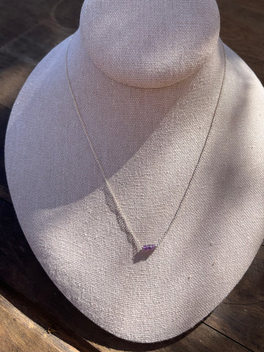 Amethyst Necklace - Sterling silver, 16