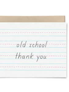 Old School Thank You Card